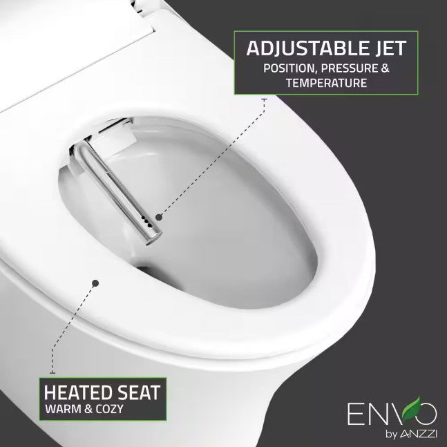 Anzzi TL-ST823WH Envo Vail Bidet Toilet Smart 1.28 GPF Elongated with Remote Control and Heated Seat New