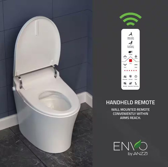 Anzzi TL-ST823WH Envo Vail Bidet Toilet Smart 1.28 GPF Elongated with Remote Control and Heated Seat New