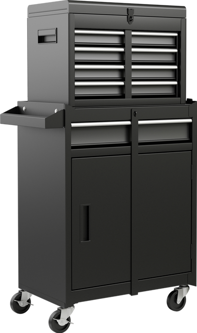 Costway Tool Box 2-in-1 Rolling Chest with 5 Sliding Lockable Drawers New