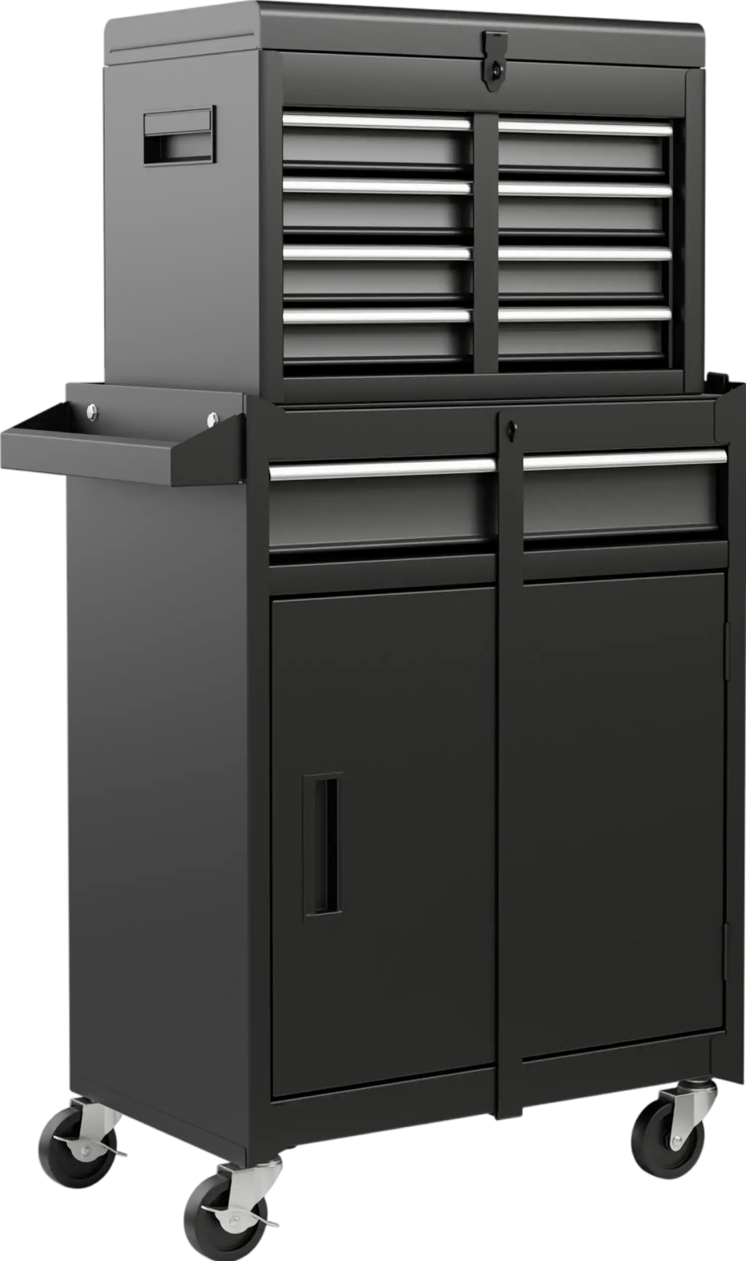 Costway Tool Box 2-in-1 Rolling Chest with 5 Sliding Lockable Drawers New
