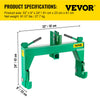 Vevor 3-Point Quick Hitch 3000 Lbs Capacity Adaptation to Category 1 & 2 Tractors New