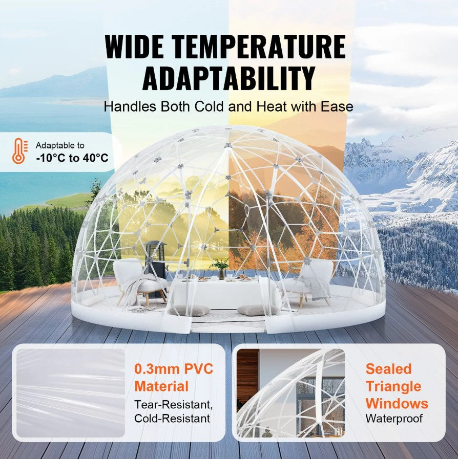 dome igloo tent Vevor Transparent Dome Bubble Tent 9.5' Outdoor Igloo Shelter for Camp – FactoryPure