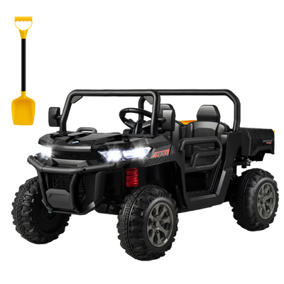 Costway Ride On 2 Seater Kids Dump Truck with Automatic Dump Bed and Shovel New