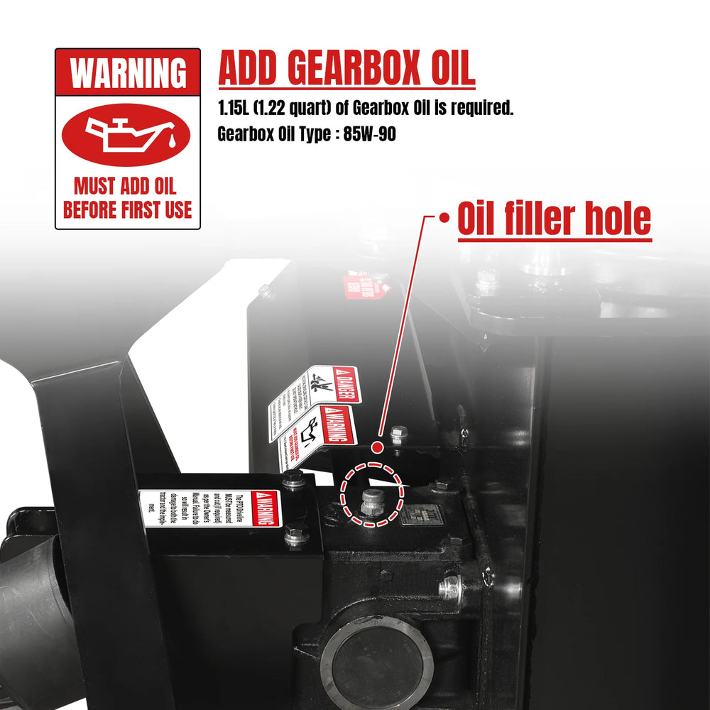 60" 3 Point PTO Snow Blower 24" Impeller Diameter 360° Snow Chute (PTO Shaft Included with Slip Clutch),  25-65 HP,  TSB60