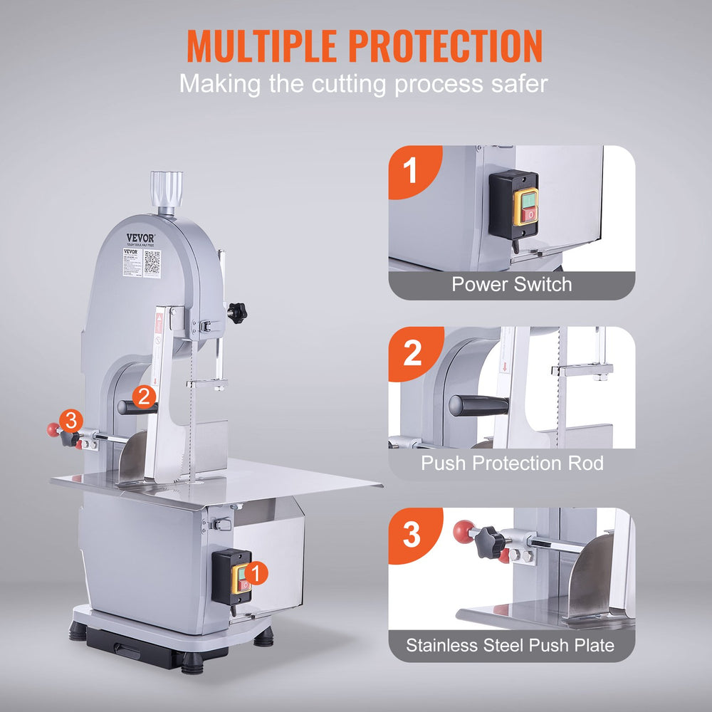 VEVOR Commercial Electric Meat Bandsaw 1500W Bone Saw for Bones & Frozen Meat VEVOR Commercial Electric Meat Bandsaw 1500W Bone Saw for Bones & Frozen Meat
