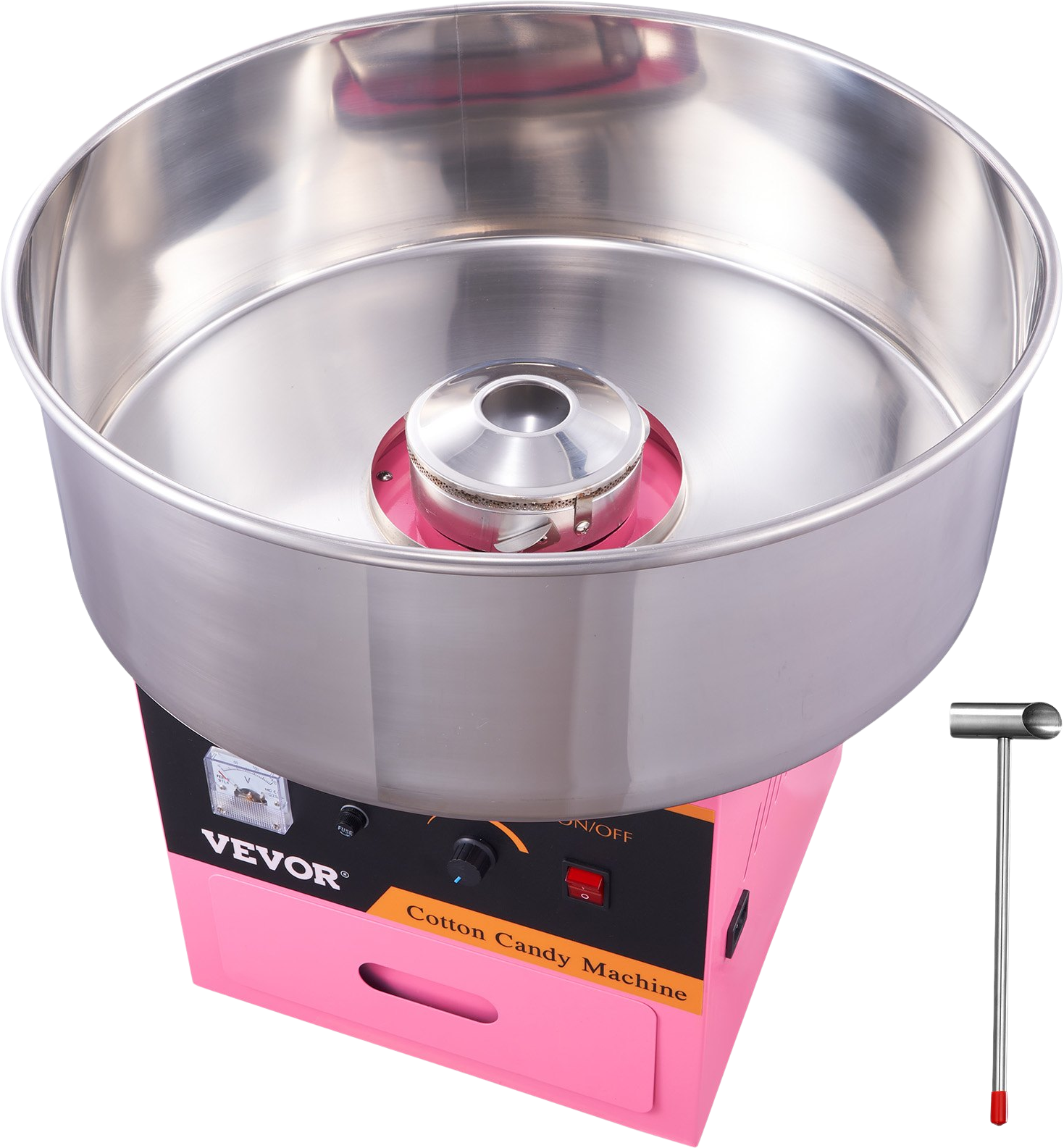 Vevor Cotton Candy Machine 1000W 149-473°F Stainless Steel Bowl with Sugar Scoop and Drawer New