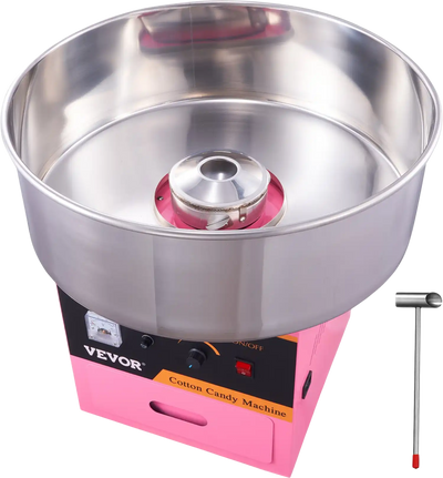 Vevor Cotton Candy Machine 1000W 149-473°F Stainless Steel Bowl with Sugar Scoop and Drawer New