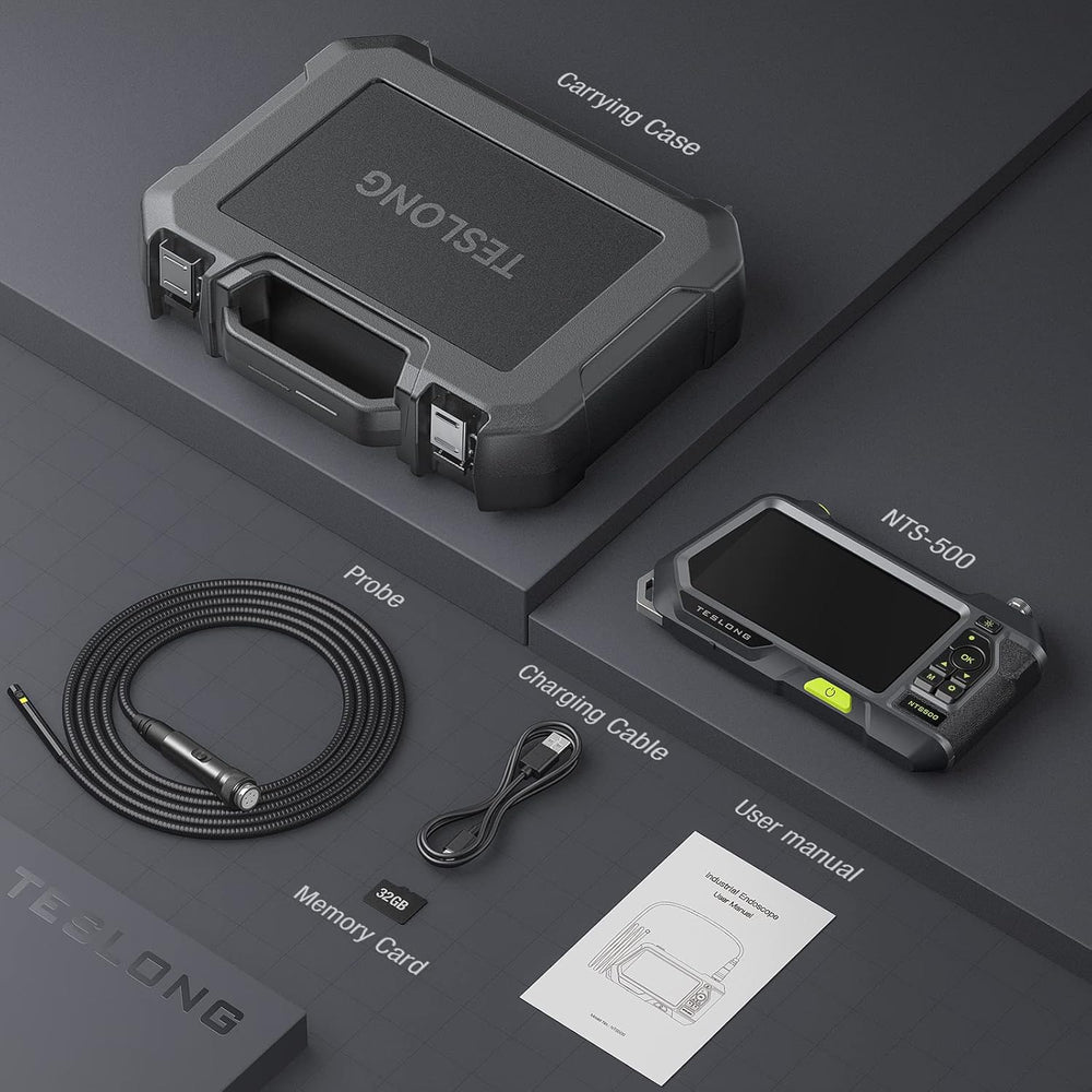 Teslong Inspection Camera Pro 5.5mm Dual-Lens 5" HD Screen 3.2' Probe NTS500D55DL1 New