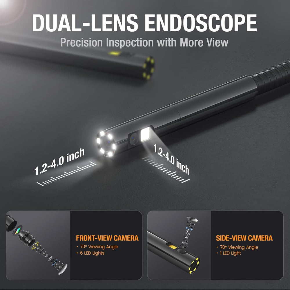 Teslong Inspection Camera Pro 5.5mm Dual-Lens 5" HD Screen 3.2' Probe NTS500D55DL1 New