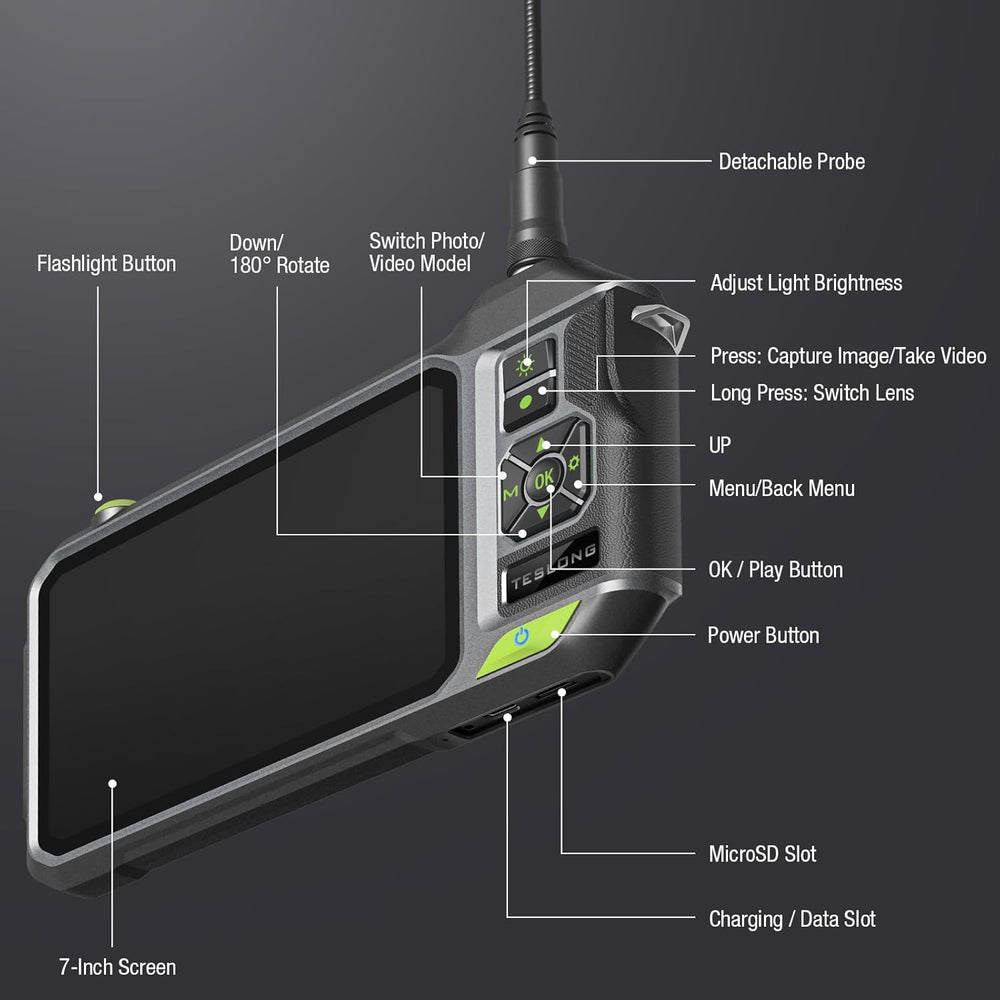 Teslong Inspection Camera Pro 3.9mm Single-Lens 7" HD Screen 3.2' Probe NTS700D39L1 New