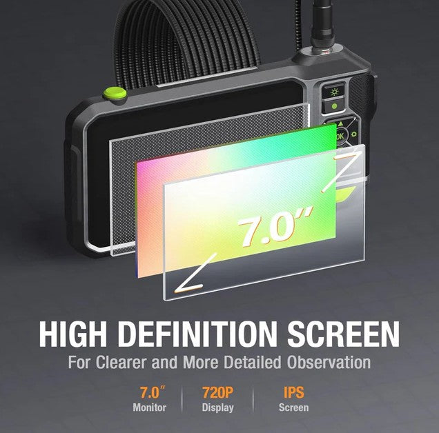 Teslong Inspection Camera Pro 5.5mm Dual-Lens 7" HD Screen 3.2' Probe NTS700D55DL1 New