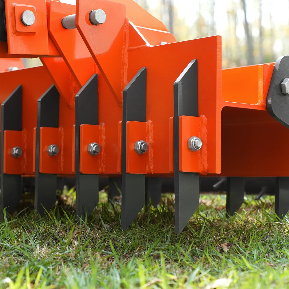 60" Heavy Duty Soil Pulverizer,  Double Spiked Roller,  21 Shanks,  Category 1 and 2,  3 Point Hitch Tractor Attachment,  TSP60D