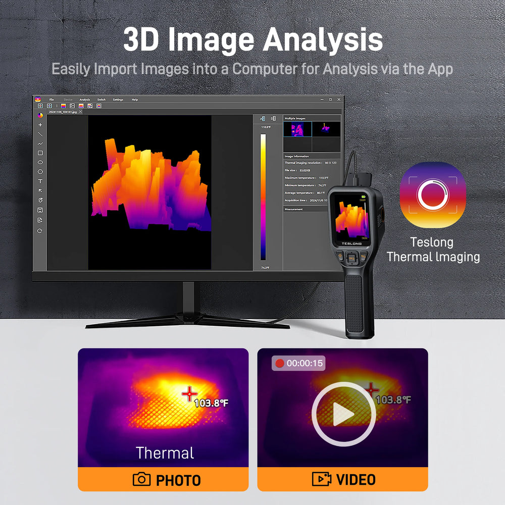 Teslong Thermal Imaging Camera 120x90 IR Sensor 25Hz Frame Rate TTM120 New