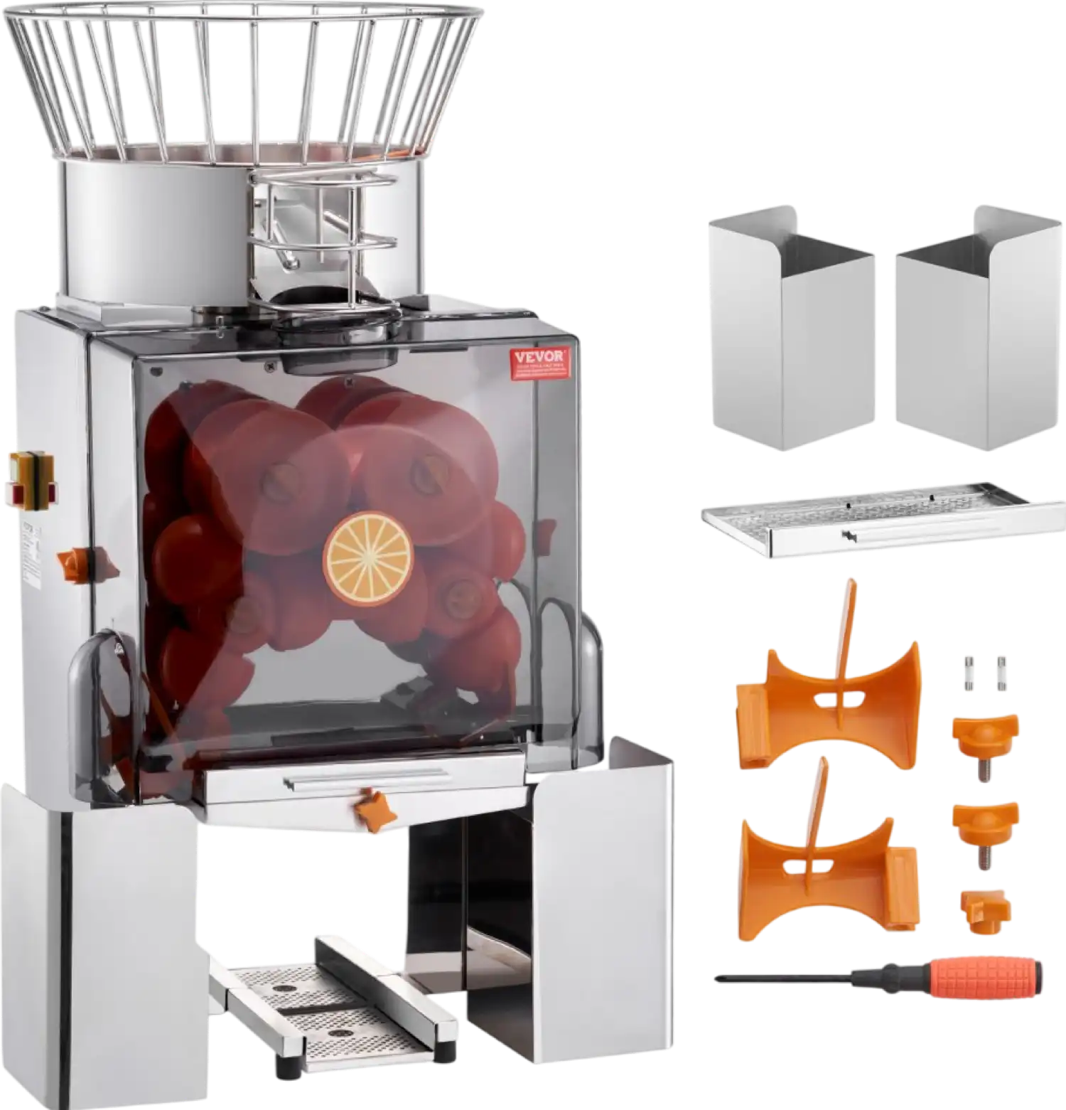 Vevor Commercial Orange Juicer 120W Stainless Steel Auto Feed 25 Oranges Per Minute New