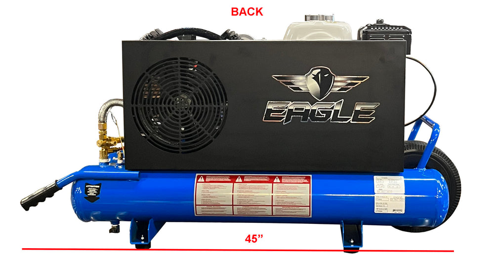 Eagle TT90GE Air Compressor Wheelbarrow 150 PSI 10 Gallon 18.5 CFM 9 HP Honda GX270 Electric Start New