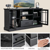 Costway TV Stand for 70" TVs with Glass Doors and Storage New