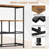 TV stand dresser with a stable metal frame, five fabric drawers, and adjustable foot pads in brown for entertainment.