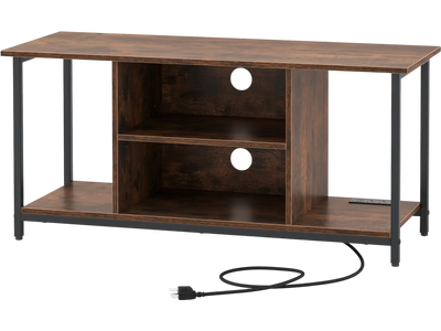 Costway TV Stand Entertainment Center Open Shelves Power Outlets 50