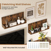 Two matching wall shelves in brown designed for seamless storage extension, ideal for enhancing TV stand setups.