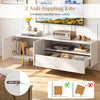 TV stand for TVs up to 70" with storage cabinet, raised metal legs, and anti-toppling kits for enhanced stability.