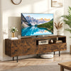 TV Stand for TVs up to 70" with Storage Cabinet and Raised Metal Legs-Rustic Brown - Gallery View 1 of 11