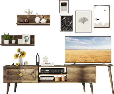 Costway Mid-Century Modern TV Stand for TVs up to 85