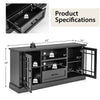 Costway TV Stand for 70" TVs with Glass Doors and Storage New