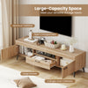 TV stand in oak with spacious tabletop, large drawer, and two cabinets for organized media storage and easy cleaning.