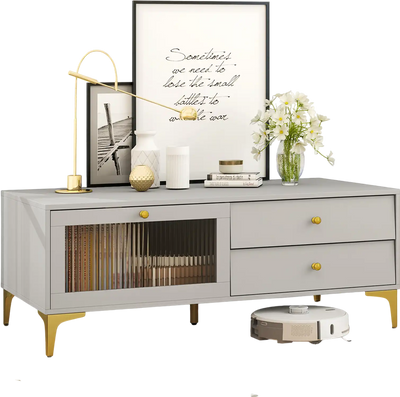 Costway TV Stand w/ Compartment & Drawers for 55