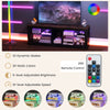 Modern TV stand with LED light, adjustable shelves, and remote control for TVs up to 65 inches, ideal for stylish.