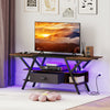 TV Stand for 65 Inch TVs with Power Outlets and LED Lights-Rustic Brown - Gallery View 1 of 11
