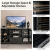 Costway TV Stand for 70" TVs with Glass Doors and Storage New