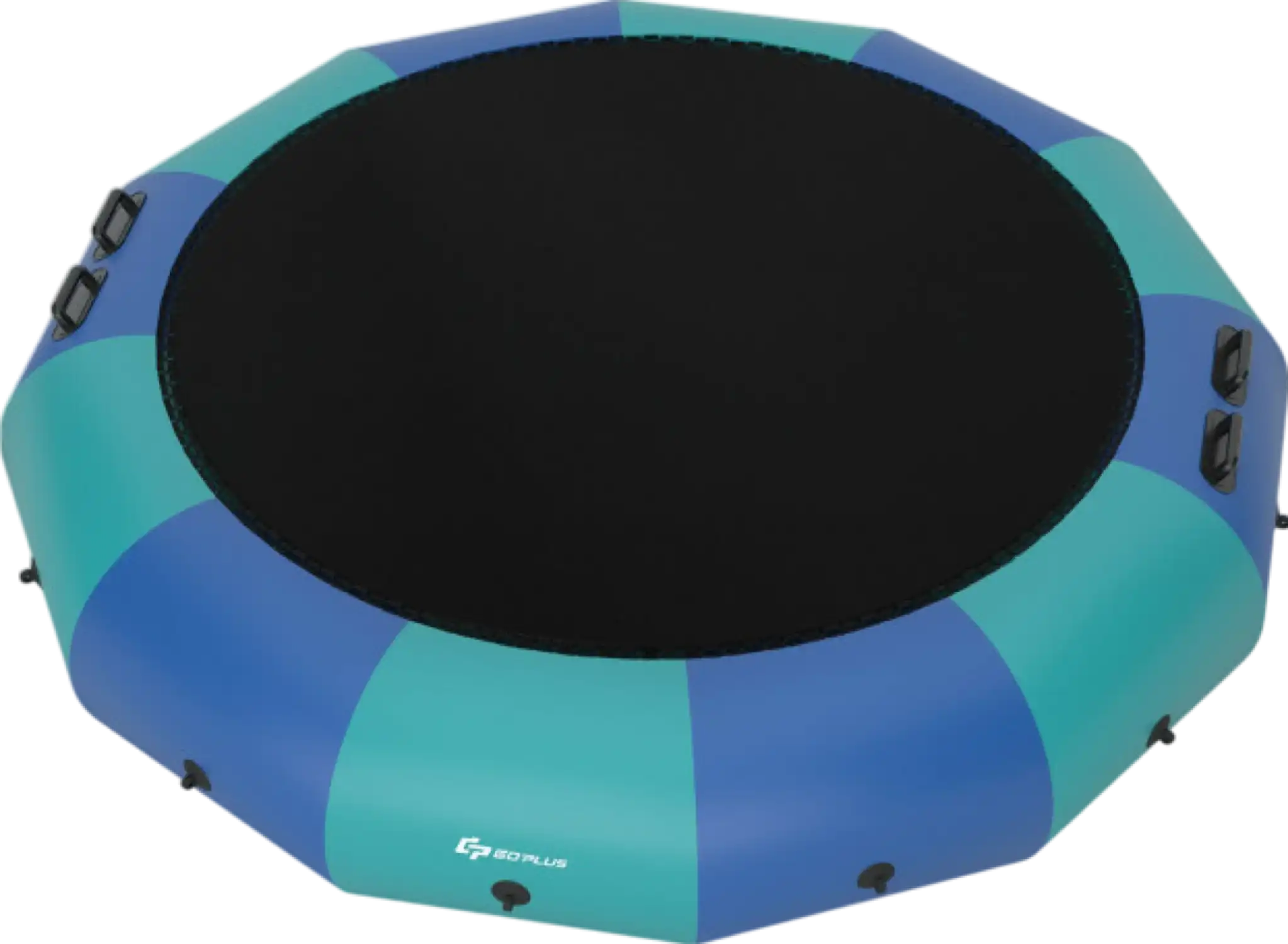 Costway Inflatable Water Trampoline 15' Padded Platform Bouncer with 3-Step Ladder New