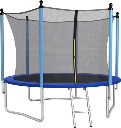 Costway Trampoline Outdoor Jumping Mat with Safety Net and Ladder New