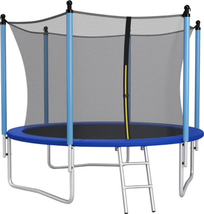 Costway Trampoline Outdoor Jumping Mat with Safety Net and Ladder New