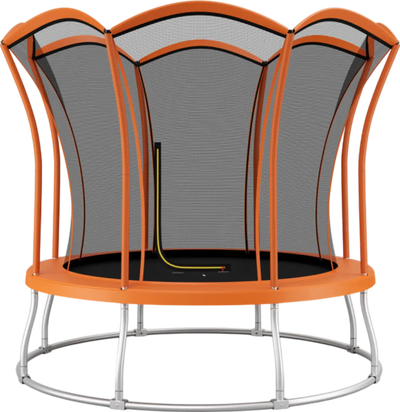 Costway Trampoline 8' Outdoor Flower Shape with Enclosure Net and Safety Features New