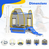 Costway Trampoline 7' Kids with Ladder Slide and Enclosure for Indoor and Outdoor New
