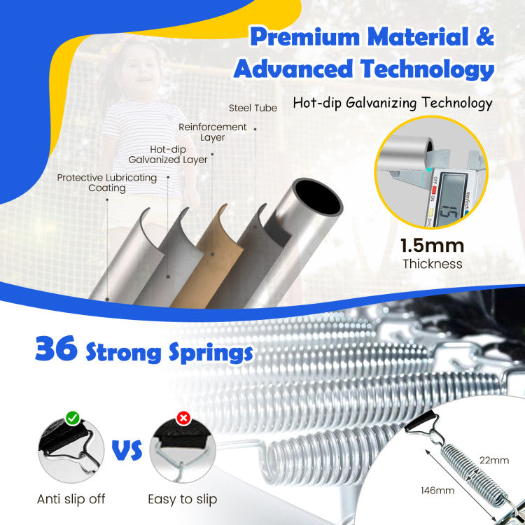 Costway Trampoline 7' Kids with Ladder Slide and Enclosure for Indoor and Outdoor New