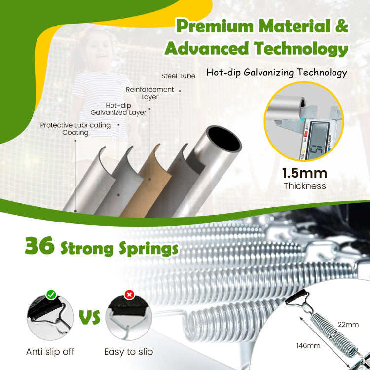 Costway Trampoline 7' Kids with Ladder Slide and Enclosure for Indoor and Outdoor New