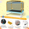 Costway Trampoline 6' Rectangle with Swing Horizontal Bar and Safety Net for Kids New