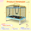 Costway Trampoline 6' Rectangle with Swing Horizontal Bar and Safety Net for Kids New