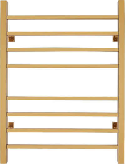 WarmlyYours TW-SR08GS-HP Sierra Dual Connection 8 Bar Towel Warmer in Gold New