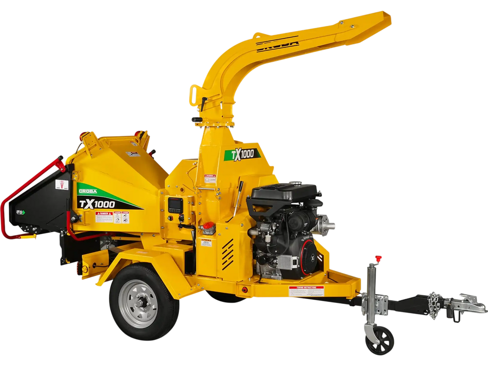 35hp 1000cc ZONSEN E-Start 8 inch Gas Powered Commerical Wood Chipper with Intelligent Hydraulic Feeding System ,  CROBA TX1000