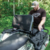 Universal Mount ATV Backrest installed on ATV with rider