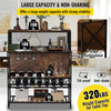 Vevor Bar Cabinet with Wine Rack and Glass Holder Industrial Liquor Storage Holds 12 Bottles New