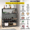 Vevor Bar Cabinet with Wine Rack and Glass Holder Industrial Liquor Storage Holds 12 Bottles New