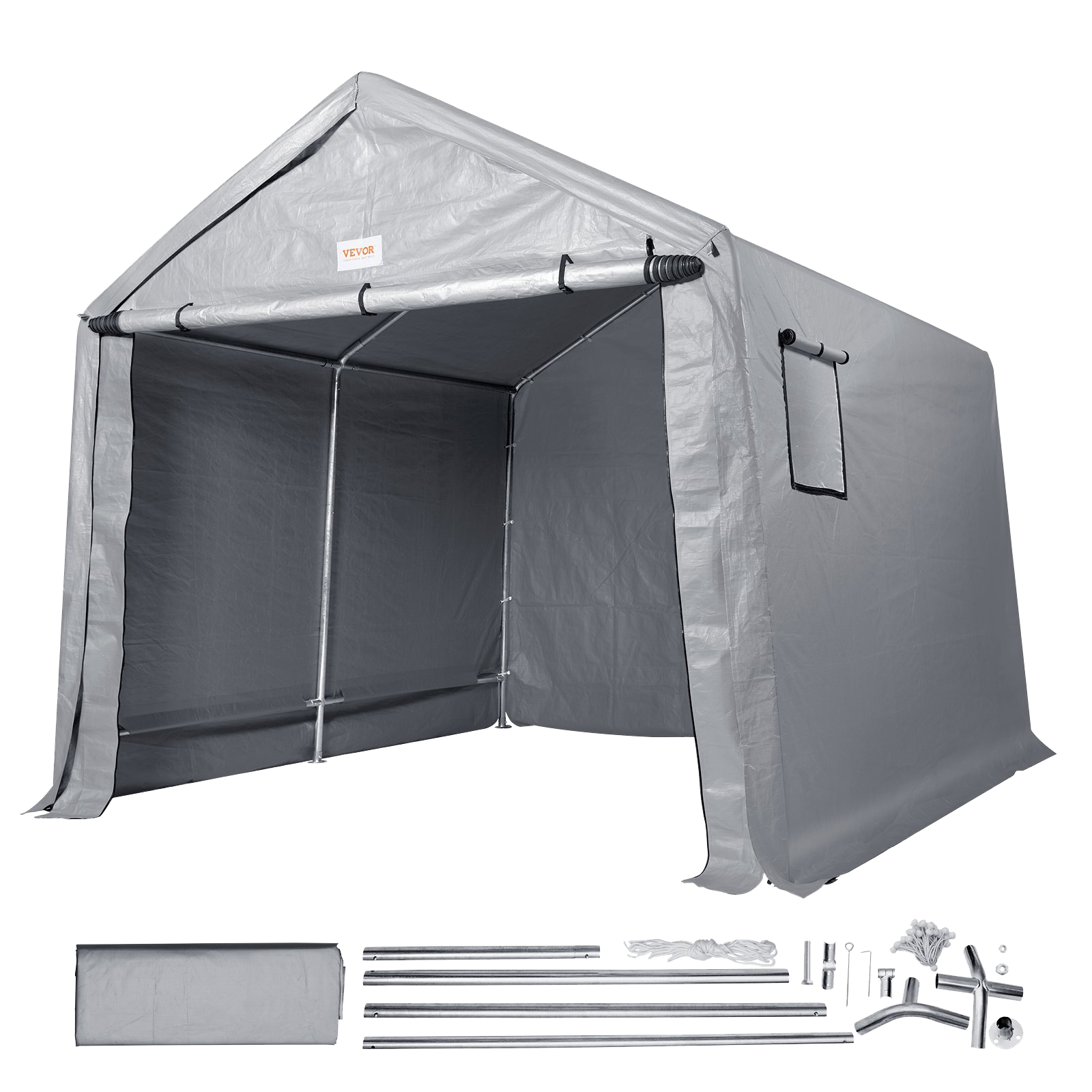 Vevor Outdoor Storage Shelter 10' x 10' x 8.5' Portable Shed with Roll-Up Zipper Door and Ventilated Windows New