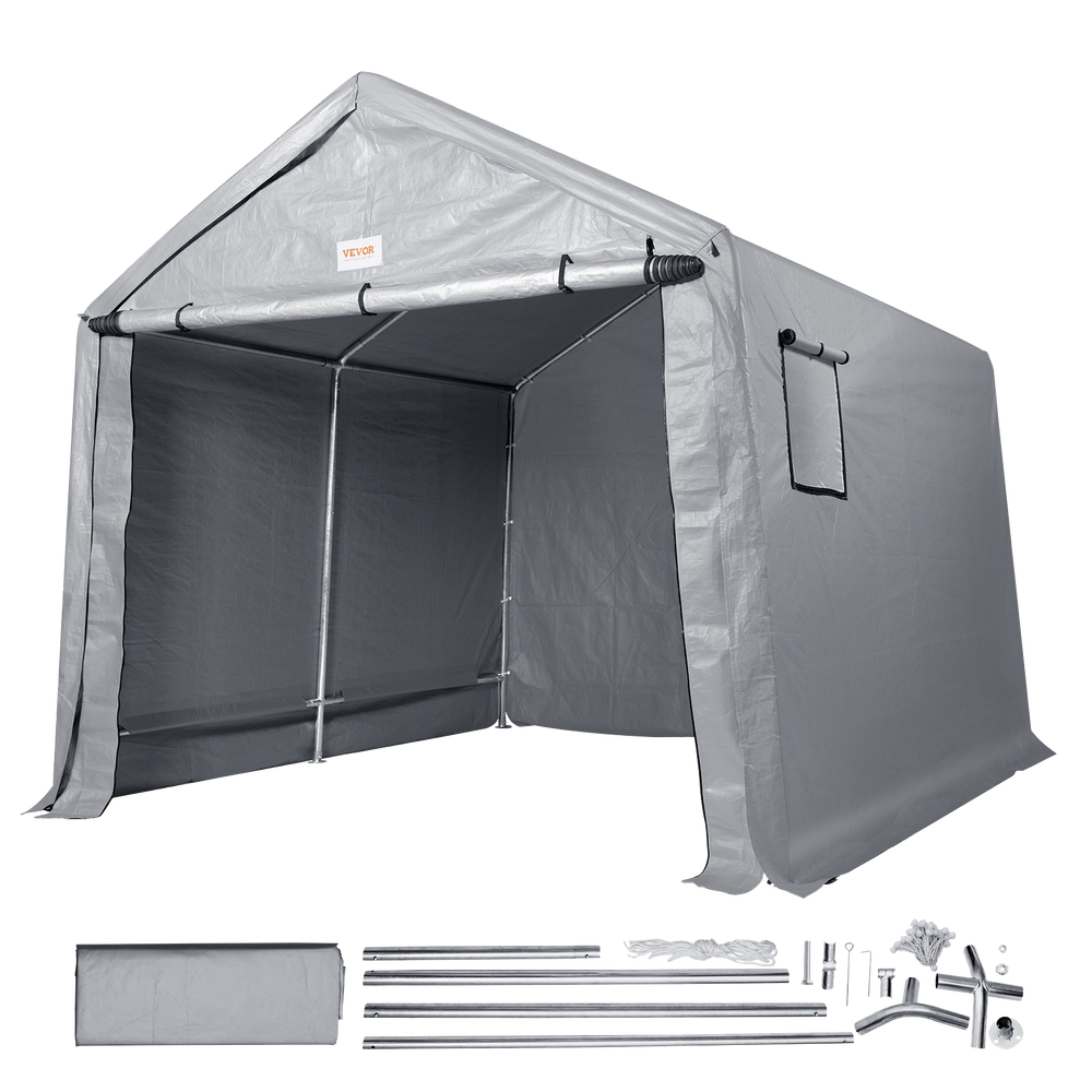 Vevor Outdoor Storage Shelter 10' x 10' x 8.5' Portable Shed with Roll-Up Zipper Door and Ventilated Windows New