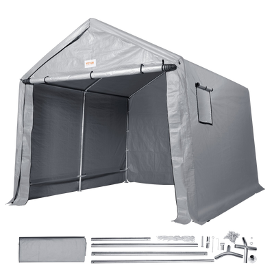 Vevor Outdoor Storage Shelter 10' x 10' x 8.5' Portable Shed with Roll-Up Zipper Door and Ventilated Windows New