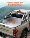 Vevor Truck Bed Roll Bar Chase Rack Adjustable 57"–64" Carbon Steel with LED Light New